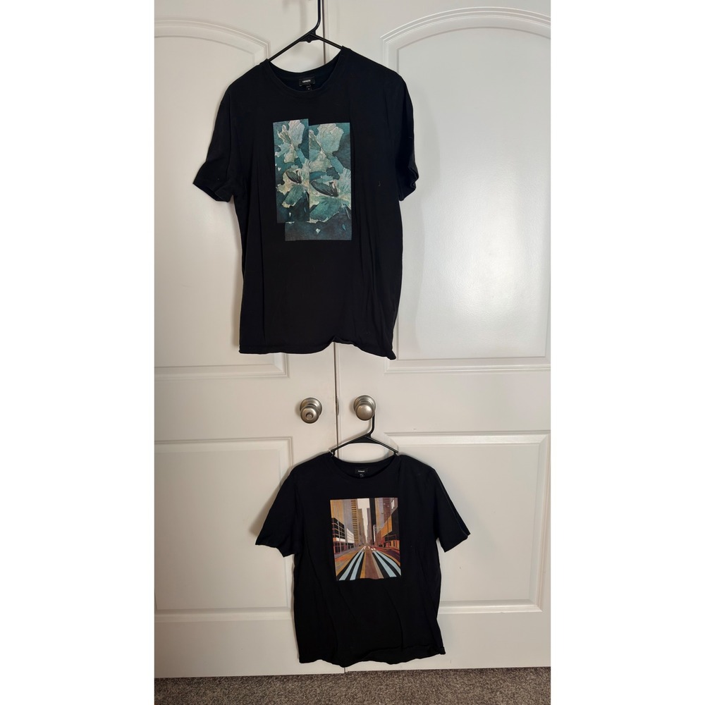 Express Mens Graphic Tee Bundle Black City Street Abstract Floral T-Shirts M